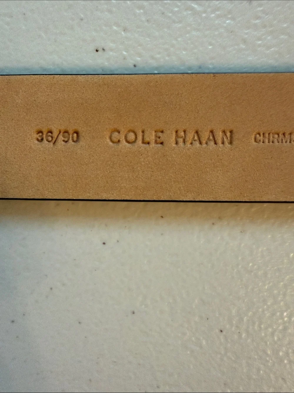 Cole Haan Brown Cognac Leather Belt with Silver Buckle size 36